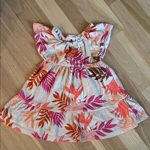 Carter's Pink and Orange Leaf Print Dress